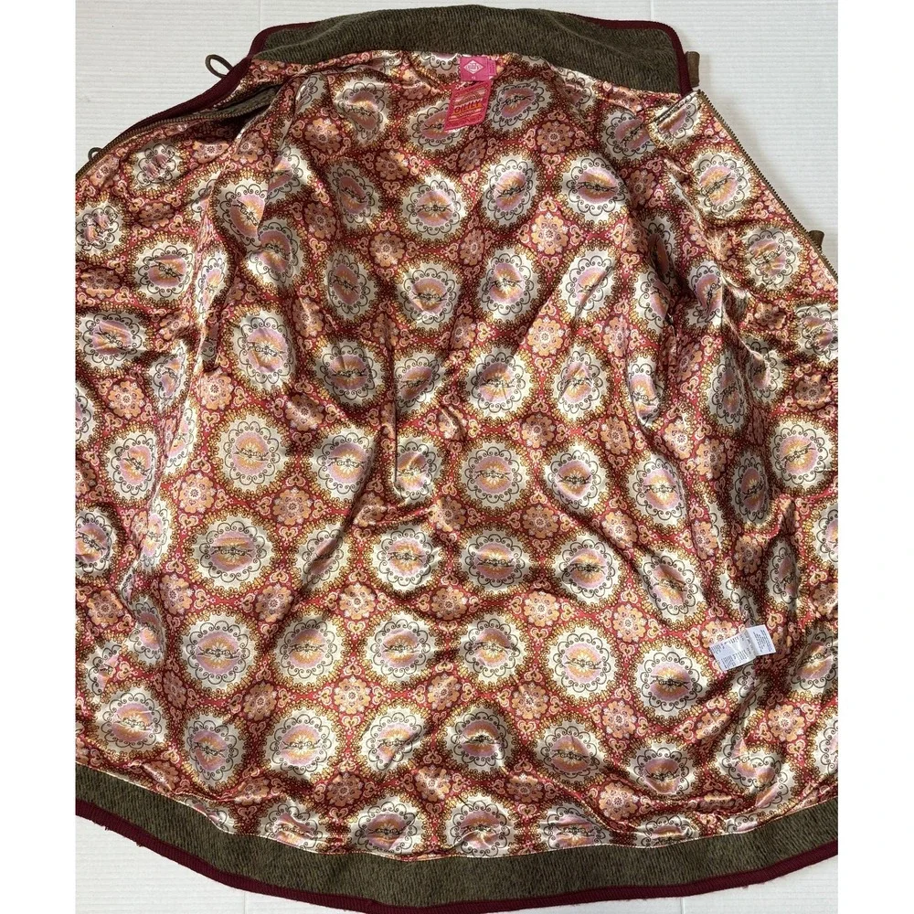 OILILY‎ - Women's Brown Wool Flower Embroidered Coat Jacket - Size 42 - Picture 3 of 13
